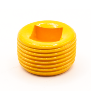 Tapón tipo PLG con recubrimiento de uretano amarillo, marca REPSA Yellow Coat®.
