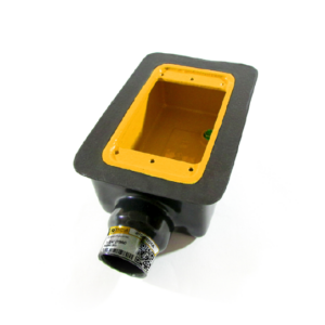 Caja rectangular para dispositivos con recubrimiento exterior de PVC e interior con uretano amarillo, marca REPSA Yellow Coat®.