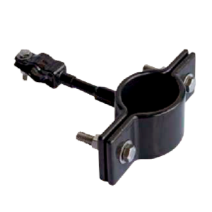 Conjunto sujetador a poste SP para cable armado con recubrimiento de PVC, marca REPSA Yellow Coat®.